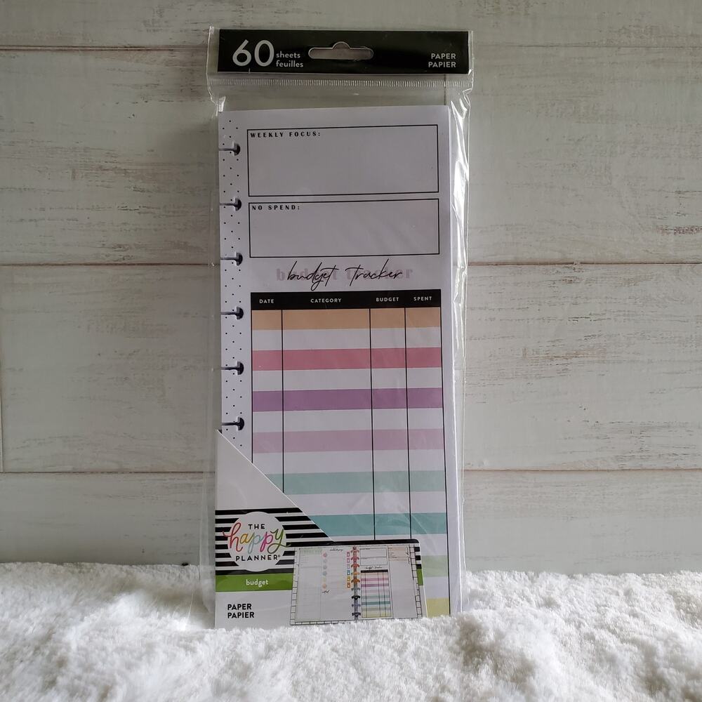 The Happy Planner Bright Budget Skinny Classic Filler Paper